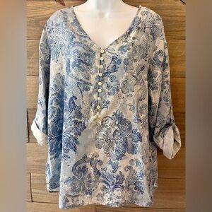 SOFT SURROUNDINGS POPOVER SPRING BLOUSE